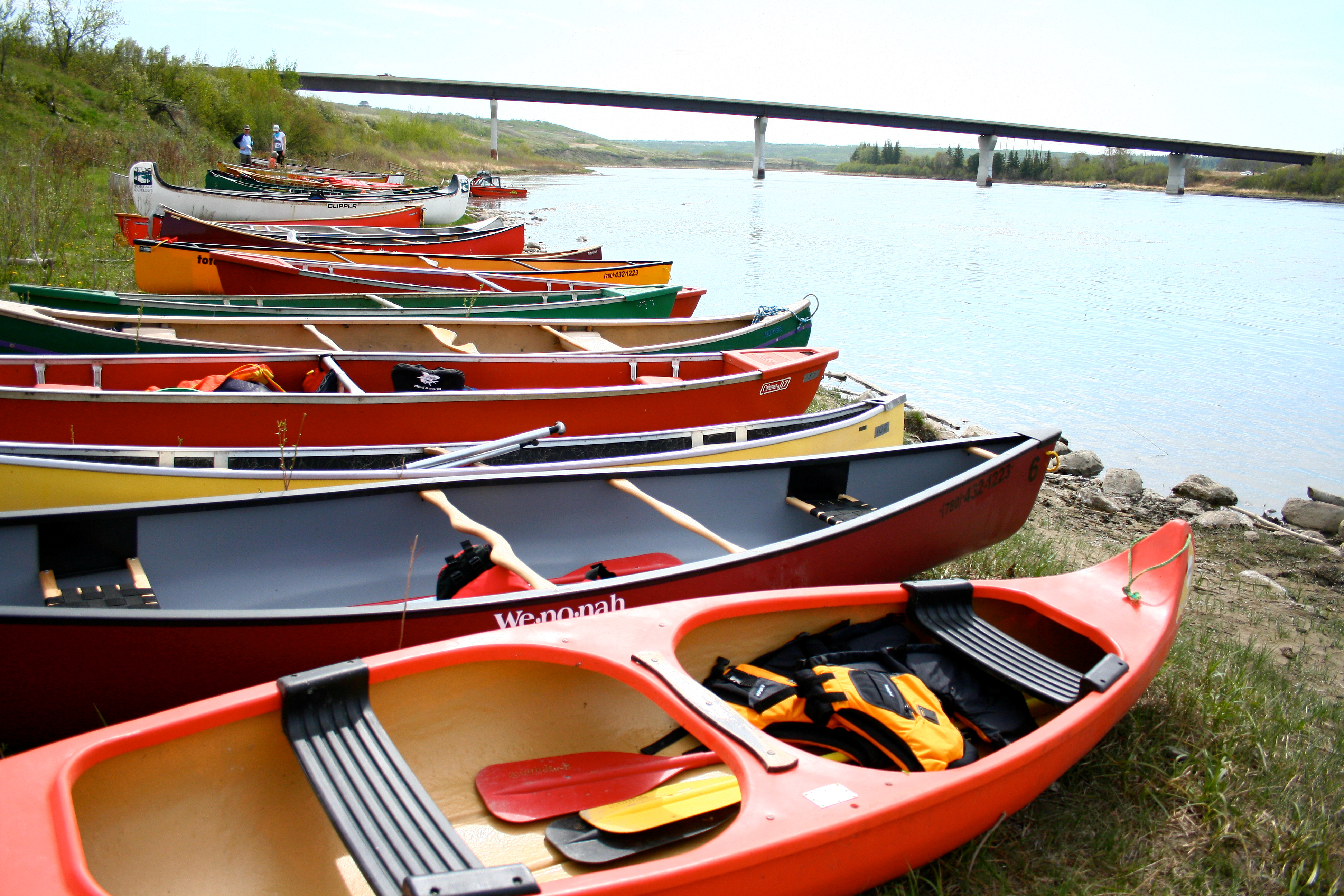 Canoes%20lined%20up%20for%202009%20Riverland%20Challenge.JPG